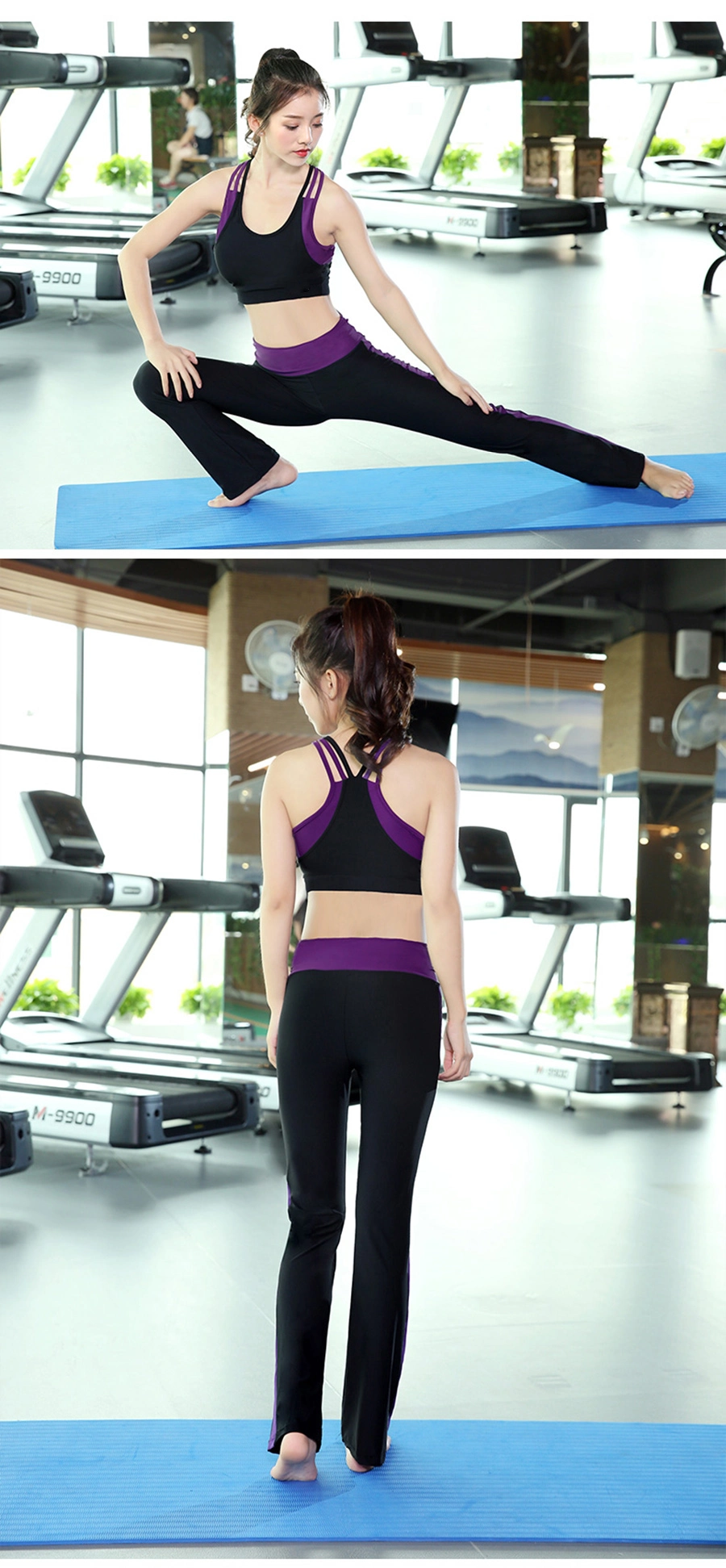 Fitness Yoga Suit Women Show Slim Long Sleeve Gym Yoga Clothes Track Pants