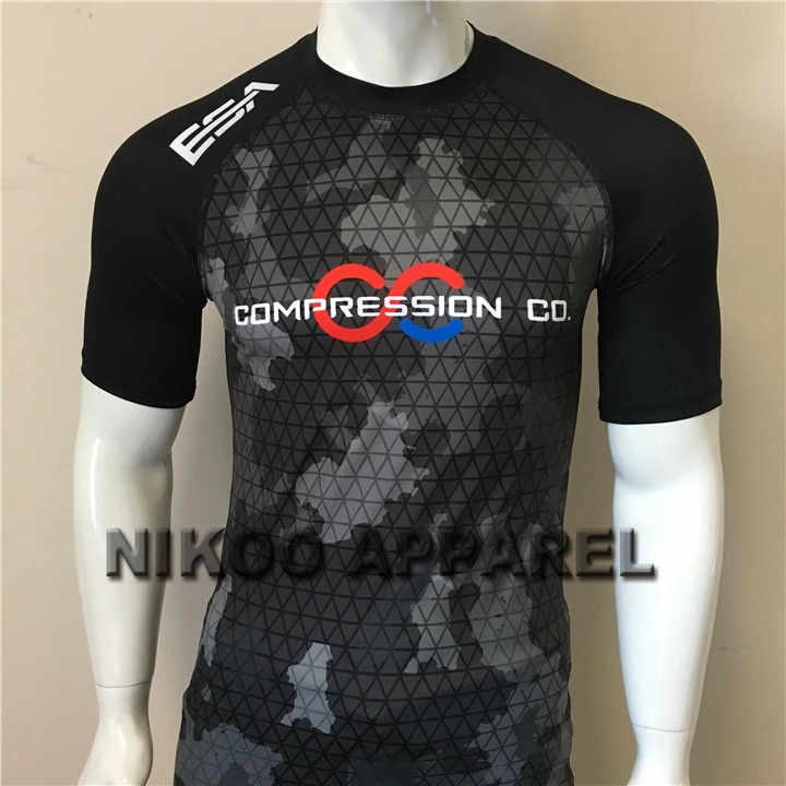 High Quality Men Gym Wear Custom Sublimation Compression T Shirt