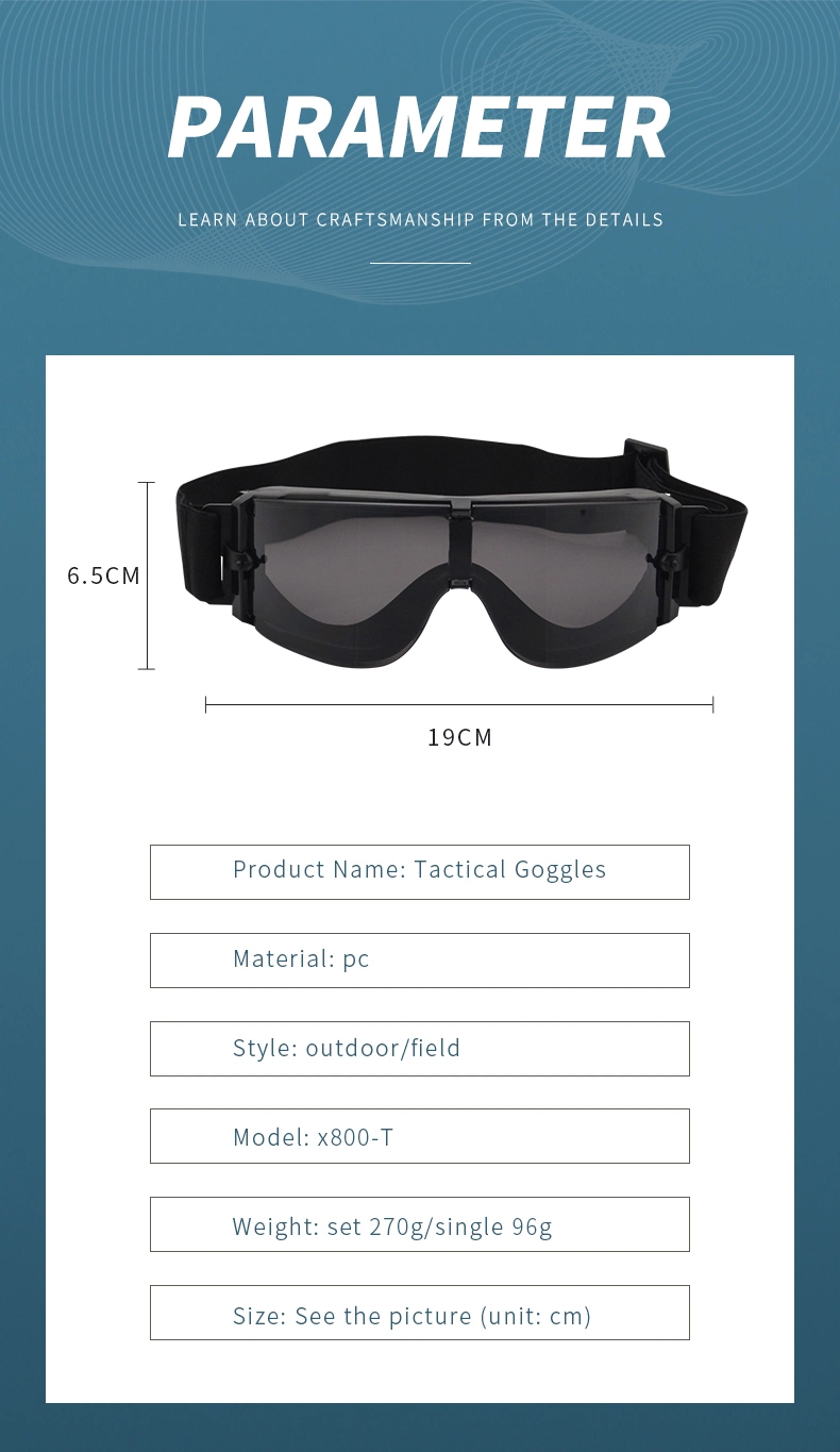 Anti-Fog Tacticl Goggles Protective Glasses Dustproof Windproof PC Materials