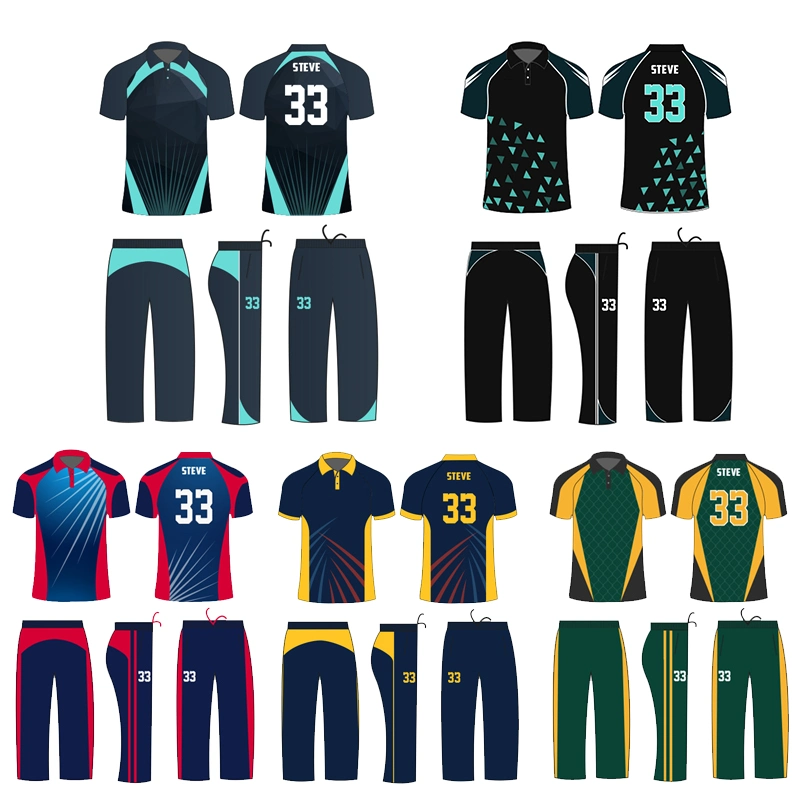 Deetop Custom Sublimation Team Wear Custom Sportswear Polyester Cricket Uniform Team Cricket Jersey