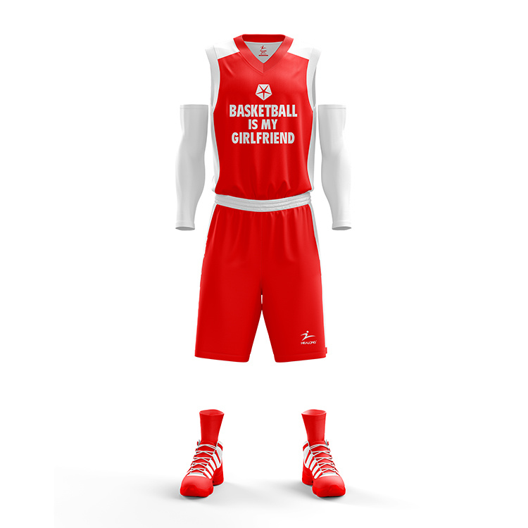 White Versus Red Sports Wear Costumes Plain Sublimated Basketball Jersey