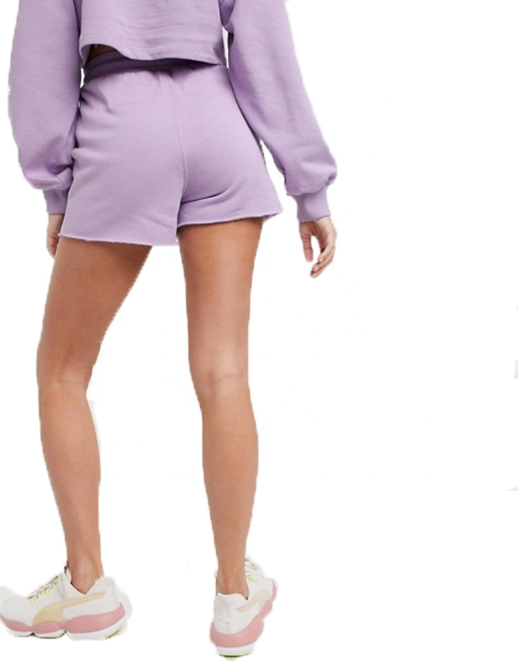 OEM Apparel Customize Private Label Gym Shorts Womens Hoodies Set Short Crop Top Comfortable Plain Hoodie