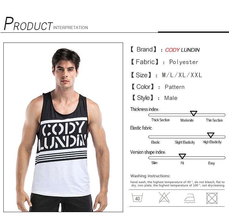 Cody Lundin New Stylish Wholesale Singlets Tank Top Men Sports Singlet Fashion Gym Singlets Tank Top