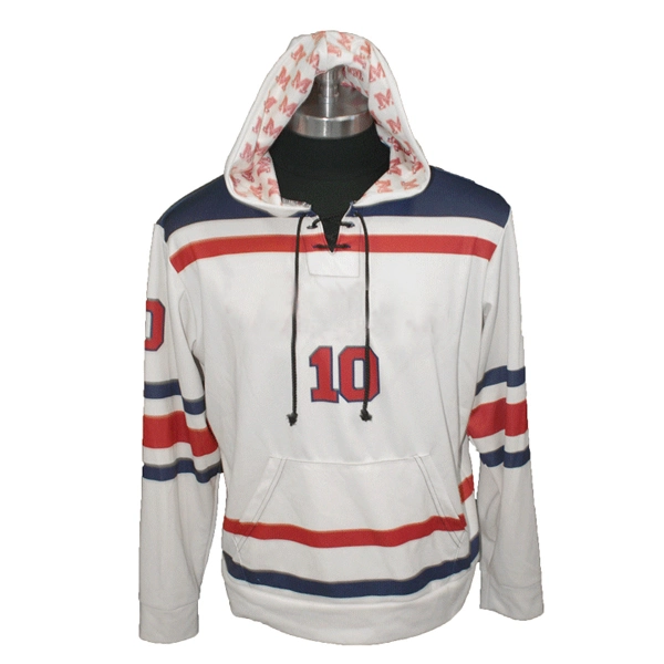 Custom Hockey Team Hoodies, Polyester Blank Hockey Hoodie Jersey with Embroidery