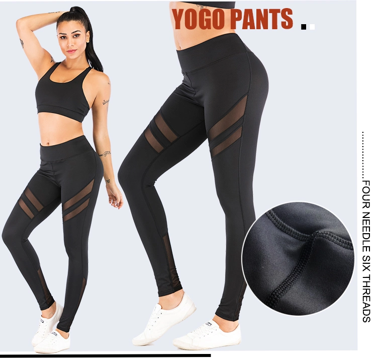 Cody Lundin Women Sexy Sport Yoga Wear Solid Color Mesh Cloth Patchwork Tights Women Sport Leggings