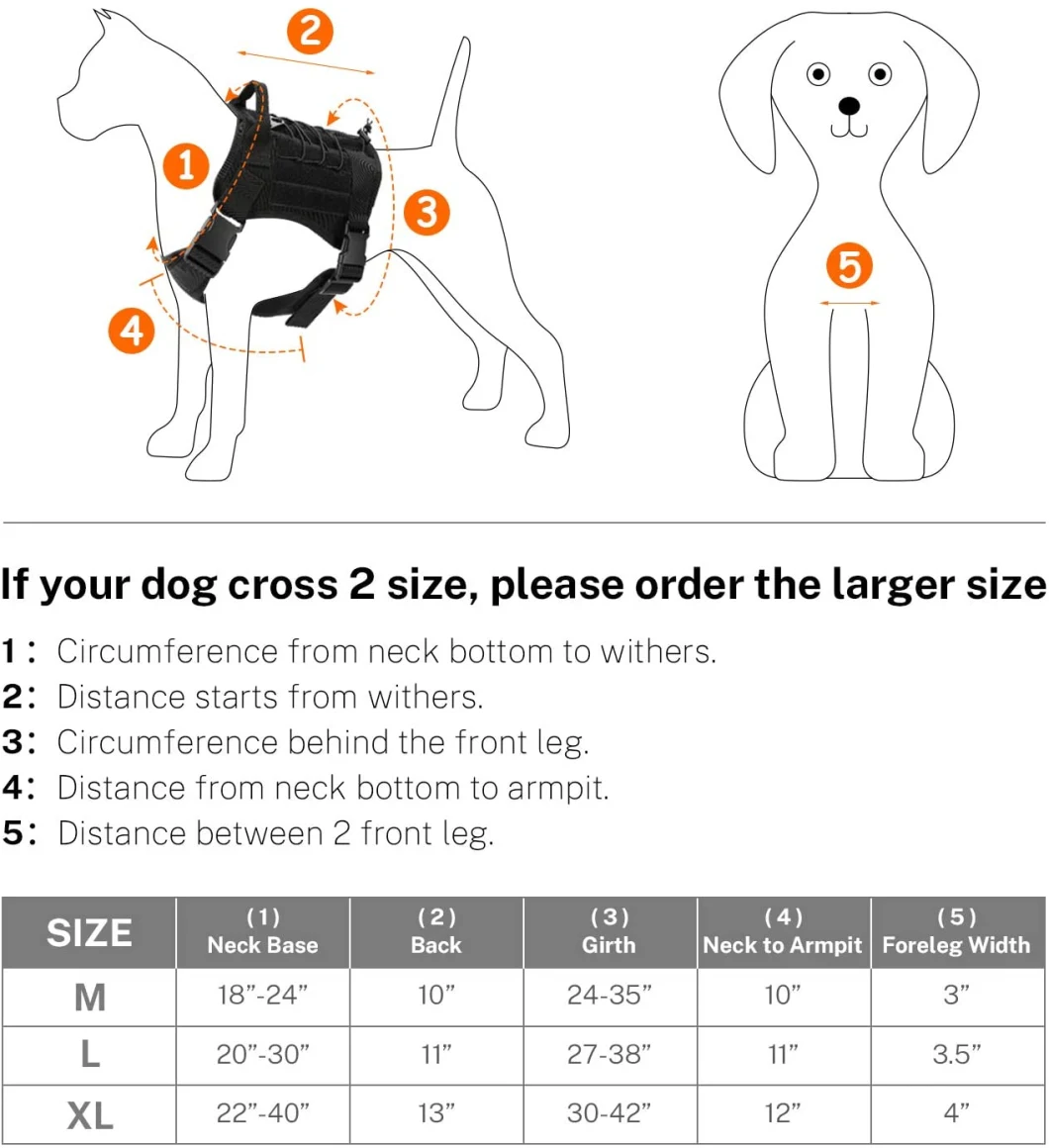 Military Training Vest Harness Comfortable Adjustable Nylon Dog Vest