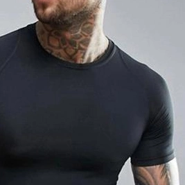 High Quality Black Activewear Compression Mens Gym Clothes T Shirts