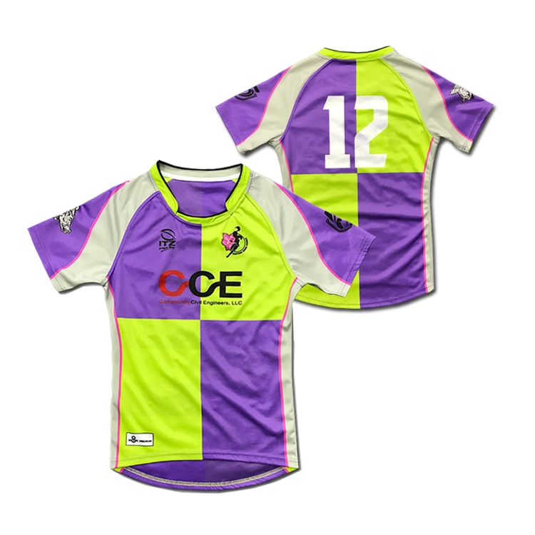 Color Piece Together Rugby Jersey Shirt Contrast Color Rugby Clothing Soft