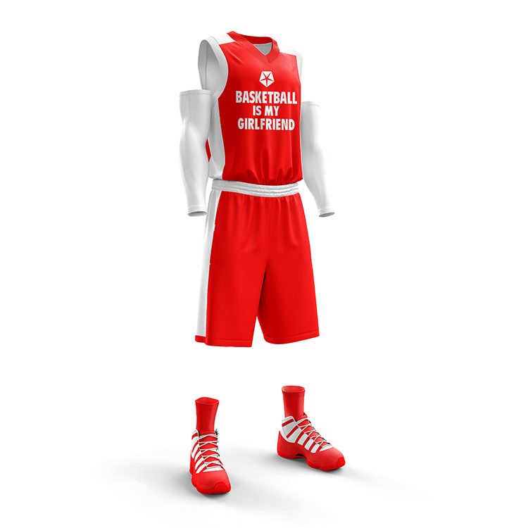 White Versus Red Sports Wear Costumes Plain Sublimated Basketball Jersey
