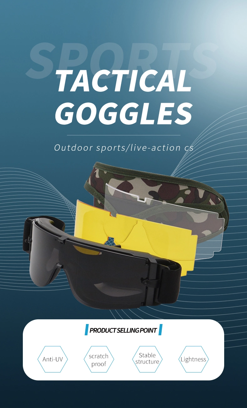 Anti-Fog Tacticl Goggles Protective Glasses Dustproof Windproof PC Materials