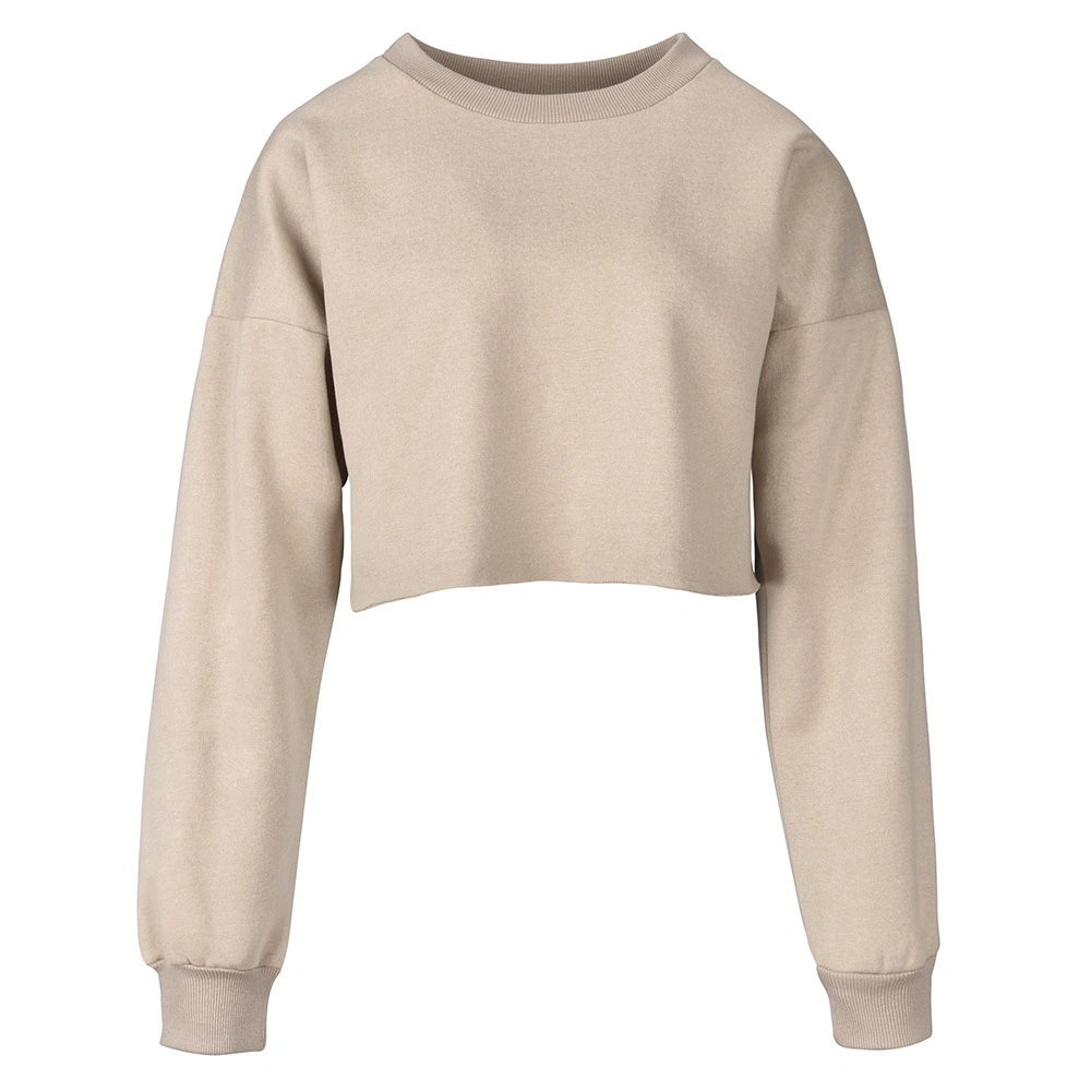 Custom 100% Cotton Women Hoodie Sweater Blank Cropped Crop Top Hoodie Crop Hoodie Women