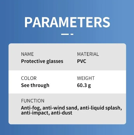 PVC Protective Glasses Anti Fog Safety Glasses