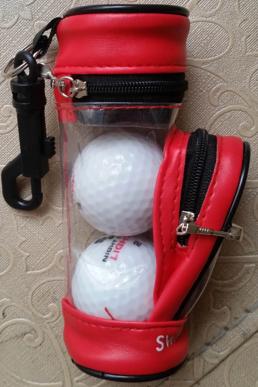 Custom Golf Ball PU Leather Gift Set Different Colors Golf Ball Electroplate Cover Custom Promotion Logo Souvenir Golf Bal