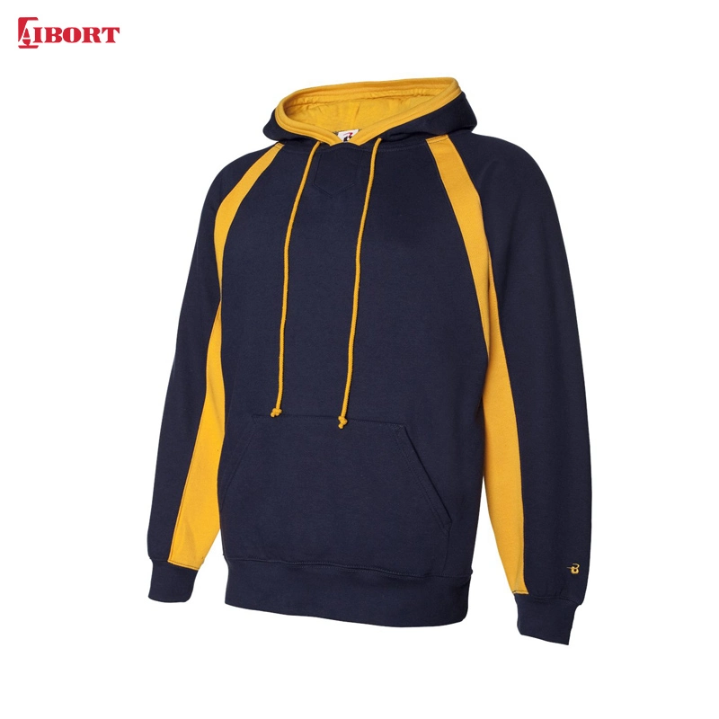 Aibort Wholesales Clothing Custom Logo Cotton Two Color Thick Hoody (Hoodie-136)