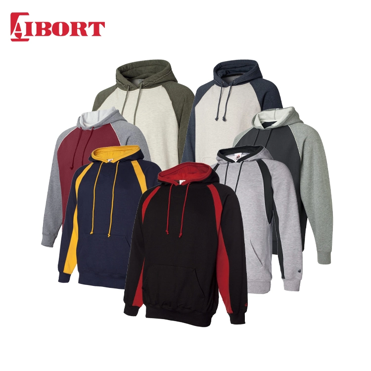 Aibort Wholesales Clothing Custom Logo Cotton Two Color Thick Hoody (Hoodie-136)