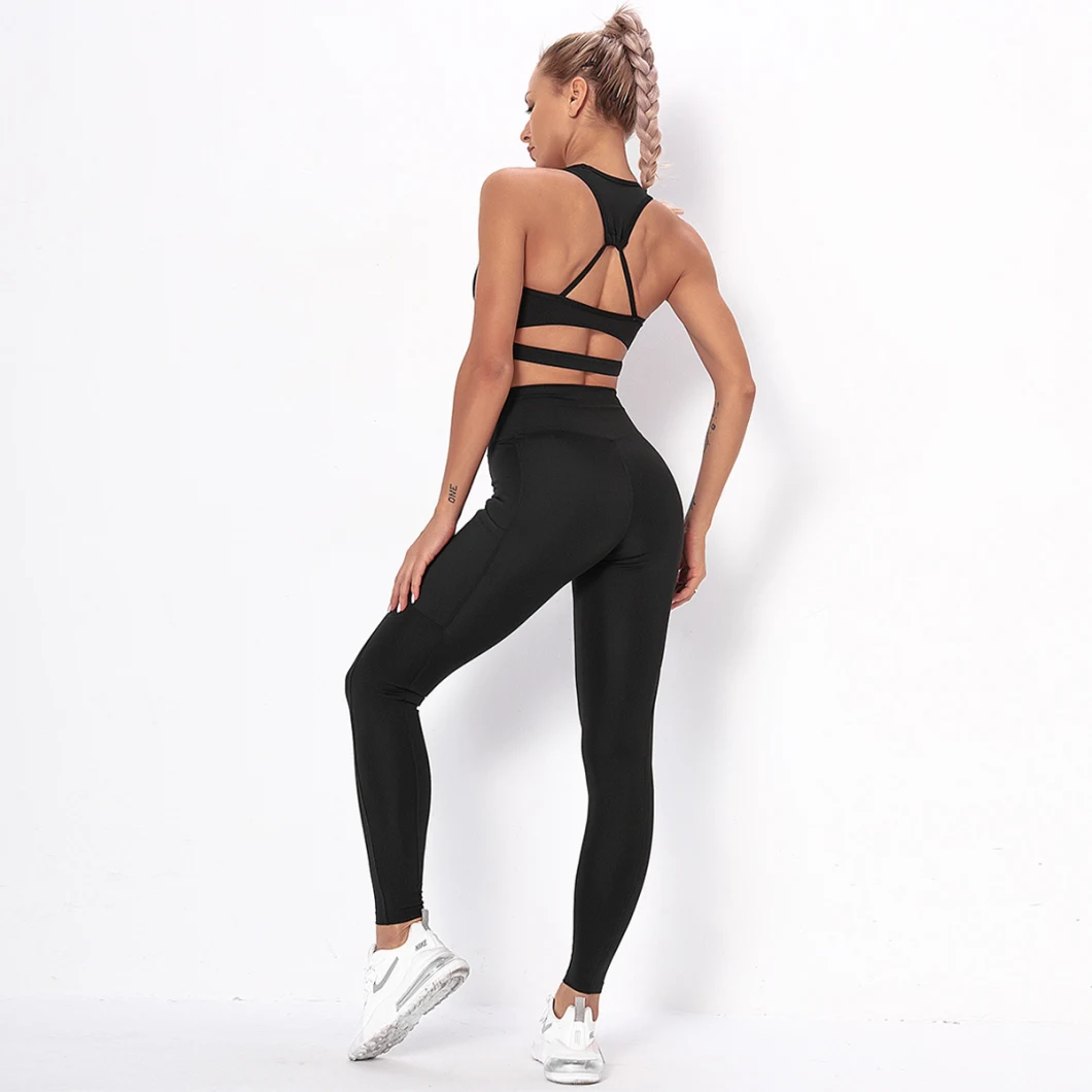 Wholesale Women Sleeveless High Waist Gym Set Workout Breathable Sports Wear Yoga Wear