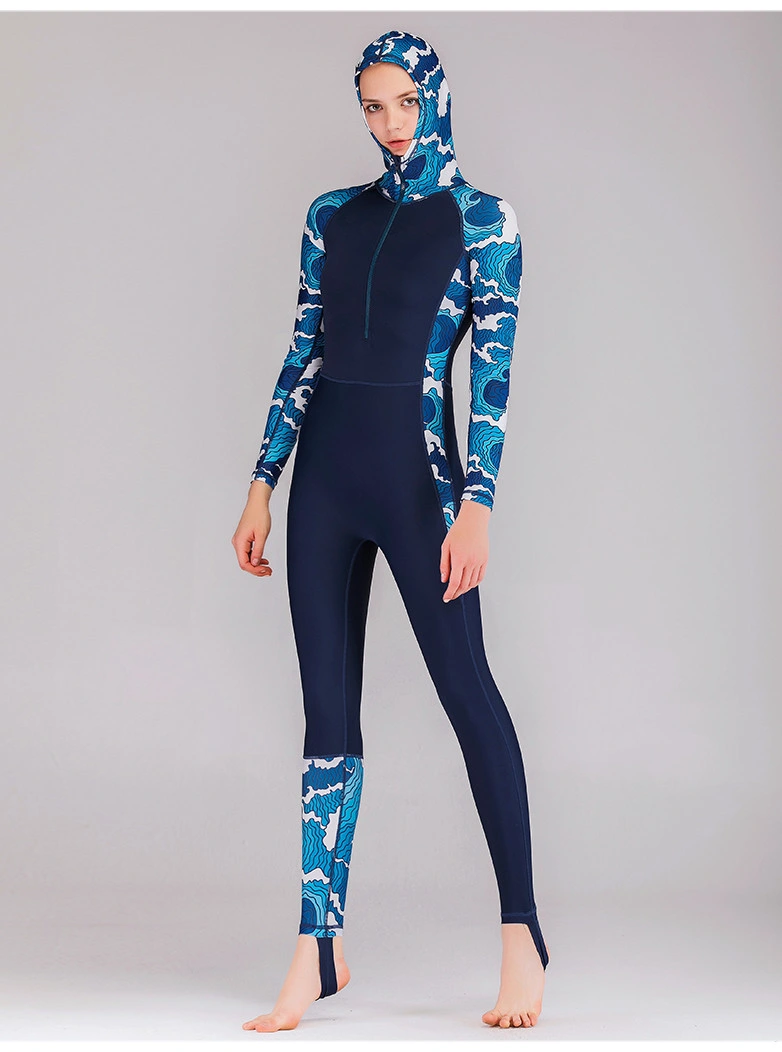 2019 Suitable Running Wear Women's Lycra Swimwear with Front Zipper Sportswear