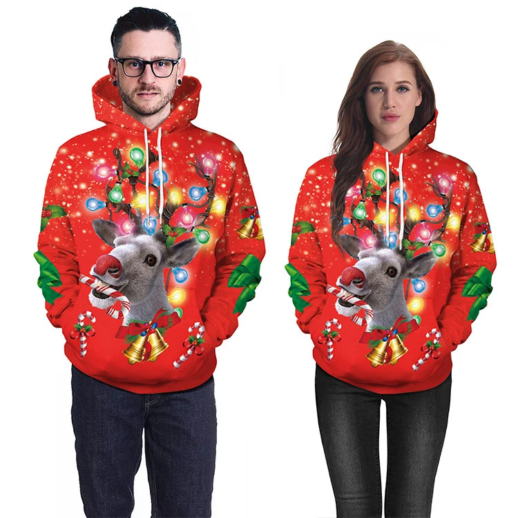 Customized Your Logo Christmas Hoodies Family Hoody Sweater Stocking Sweatshirts for Men