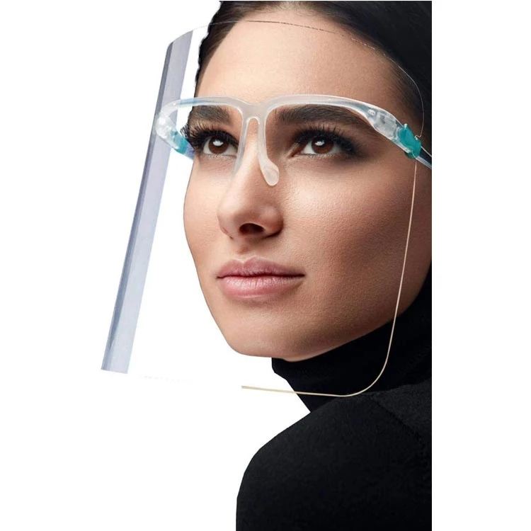 Professional Eyeglass Face Shield Anti-Fog Dustproof Transparent Disposable Plastic Protective Glasses Frame Type Face Shield
