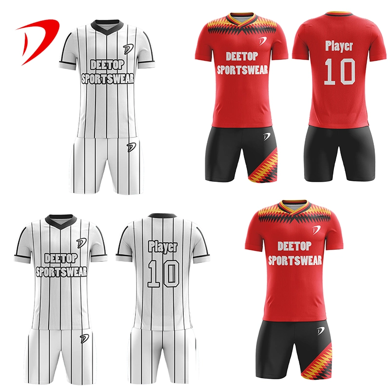 China Sublimation Striped Team Training Suppliers Europe Kids Adult Gym Sports Sublimated Soccer Football Shirt Customized Kids Soccer Jersey