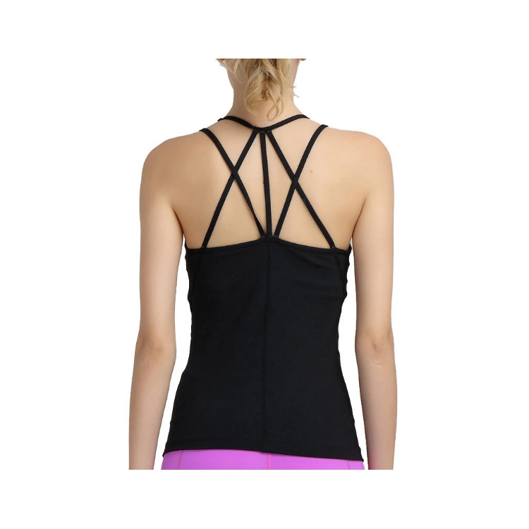 Wholesale Running Wear Strappy Racer Back Designed Gym Vest with Removable Padding Wholesale Running Vest