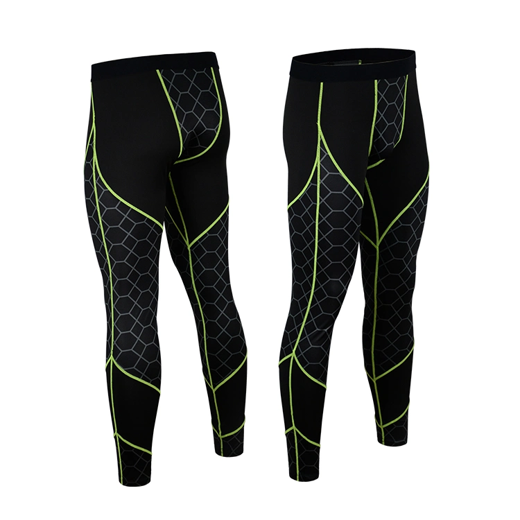 2021 OEM Design Fitness Pants Adults Breathable Gym Wear Mens Long Compression Pants