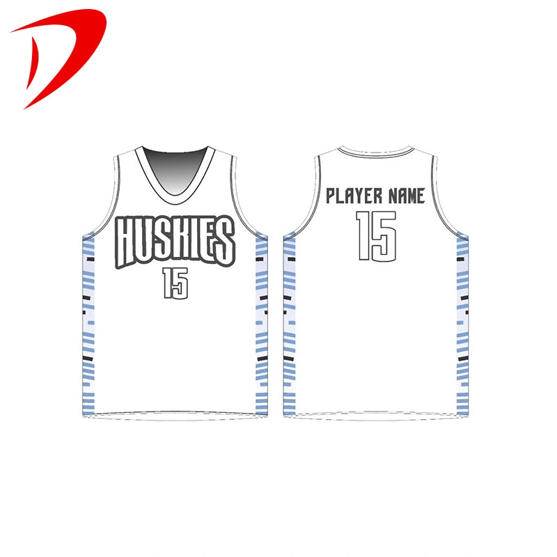 Reversible with Numbers Supplier College Applique Fabric Basketball Shirt