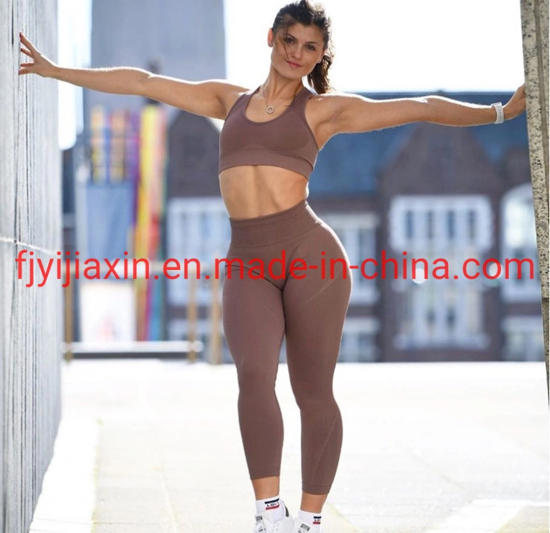 Sports Fitness Suit Seamless Shark Leggings Strappy Sports Bra Yoga Set Sportswear Workout Gym Clothing
