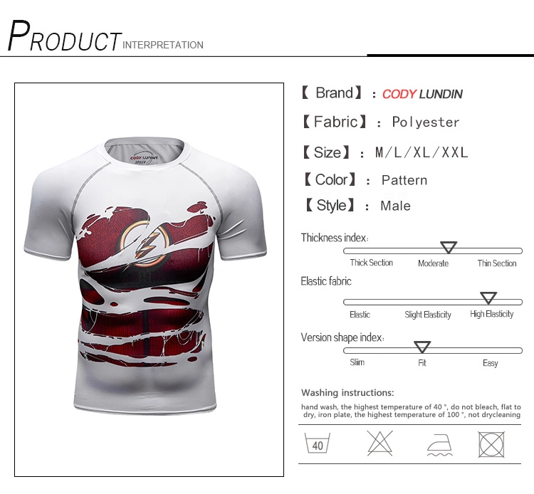 Cody Lundin Men Gym Shirt Dry Fit Fitness Tshirt Running Shirts Man Sportswear