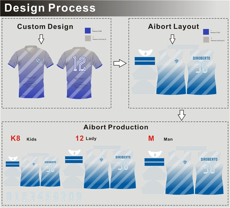 Aibort Dye Sublimation Custom Sportswear Set Team Training Soccer Jersey