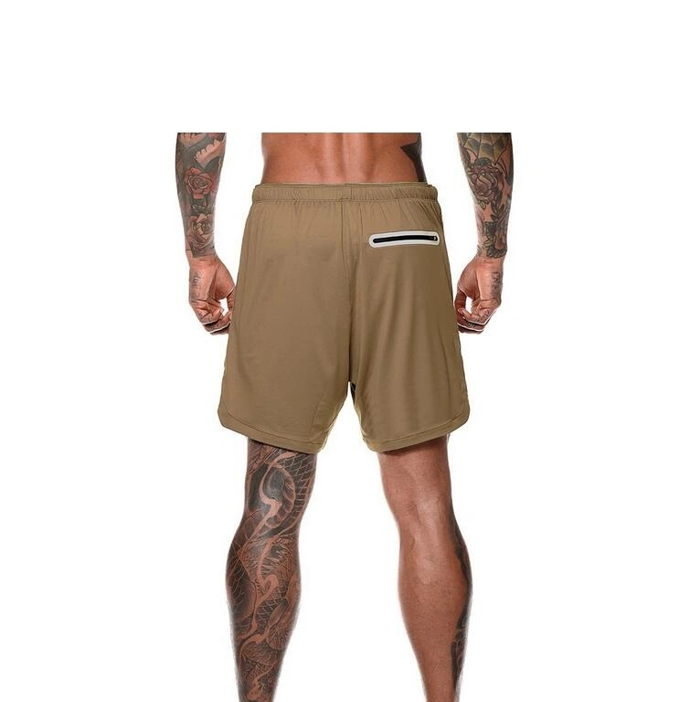 Wholesale Running Shorts Mens Pocket Inside Sport Tights Shorts with Lining Sweatpants