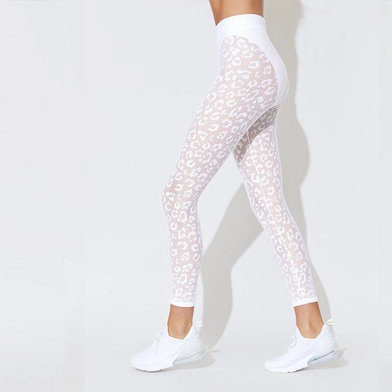Yoga Suit Leopard Print Lace Fitness Suit Women Leggings Women Long Sleeve Yoga Clothes