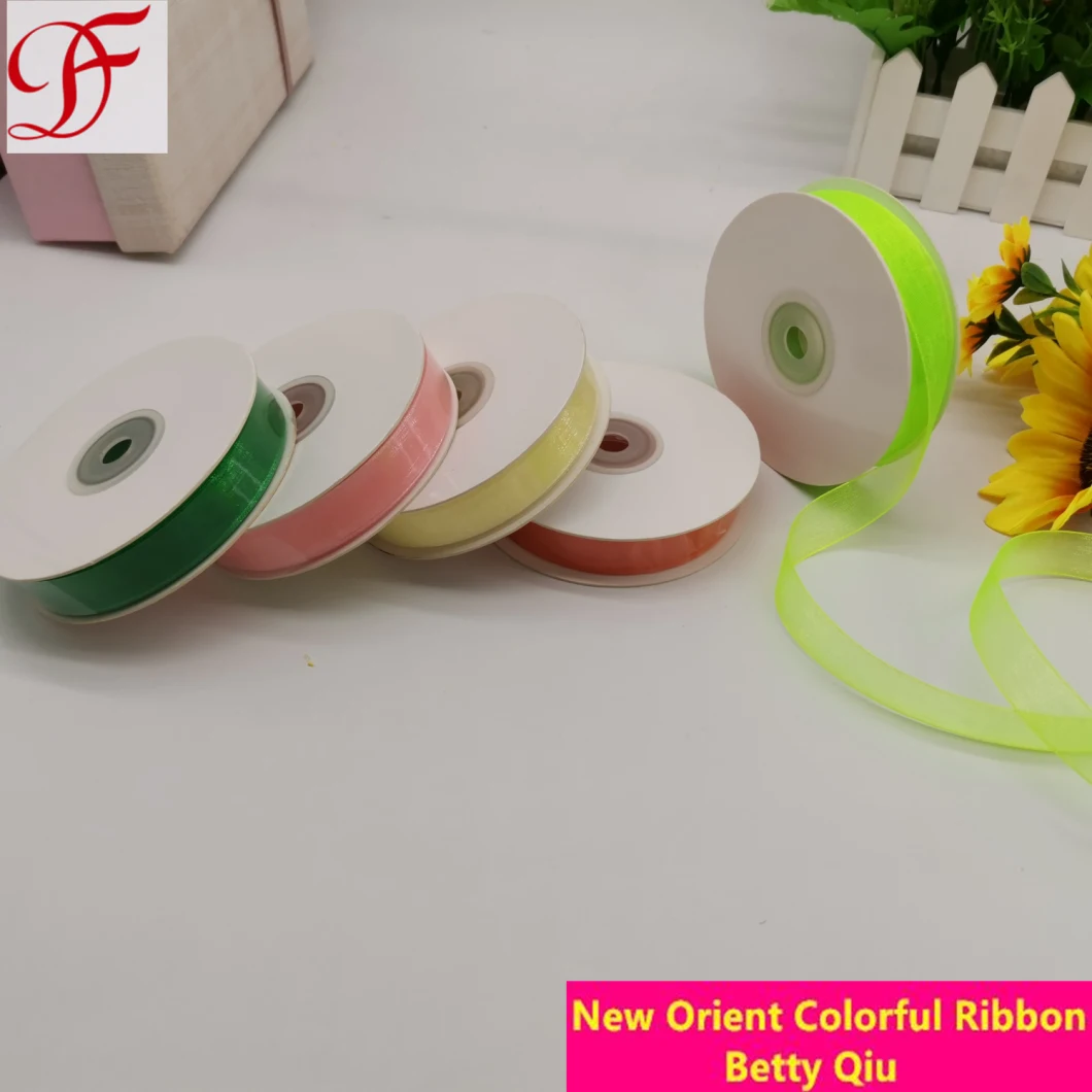 Hot Selling Colorful Organza Ribbon for Festival Packaging/for Garments, Gifts, Bags and Garment Accessories