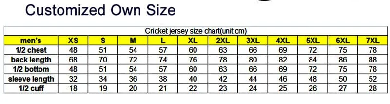 Sublimation Cricekt Wear Polyester Oversized Team Sportswear Cricket Uniform Set