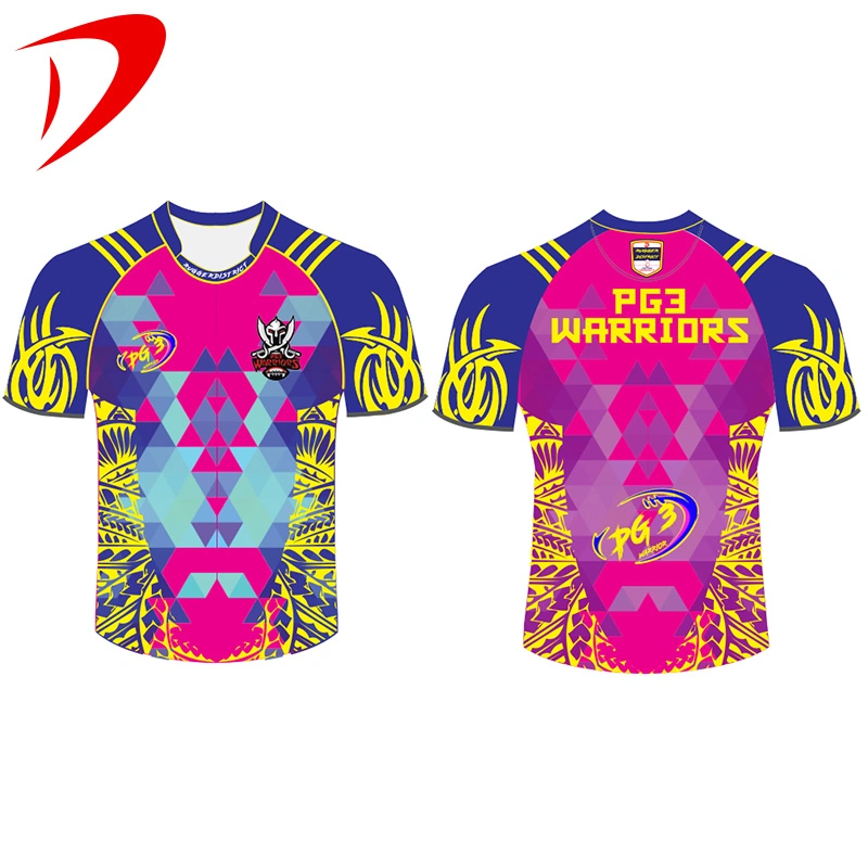 All Sublimation Outdoor Team Black and White Color Sports Fiji Cheap Rugby Football Wear