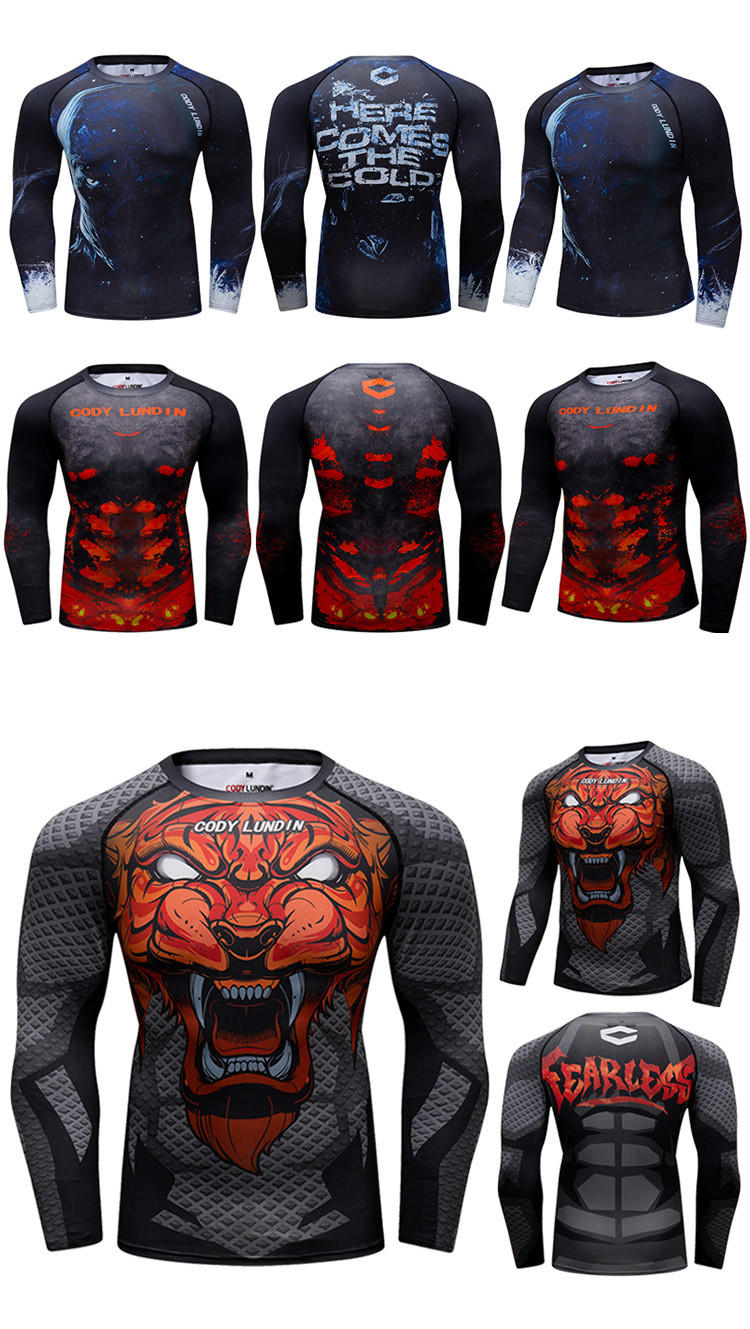 Cody Lundin New Polyester Spandex Men Sports Active Cycling Compression Wear Long Sleeve Shirt OEM for Man T-Shirt Gym
