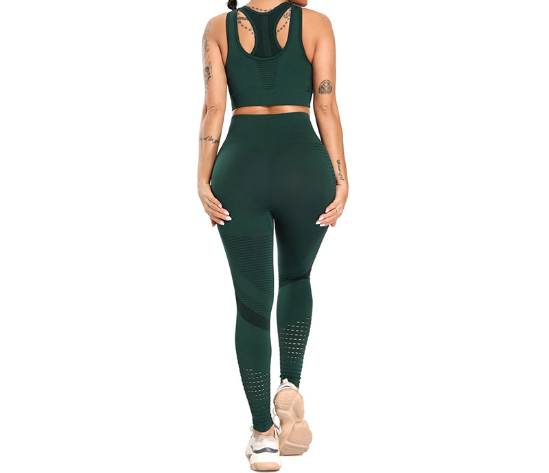 Woman Sport Wear Yoga Set Seamless Gym Set Crop Top Bra Pad Elastic High Waist Yoga Pant Yoga Outfit Fitness Set Gym Clothing