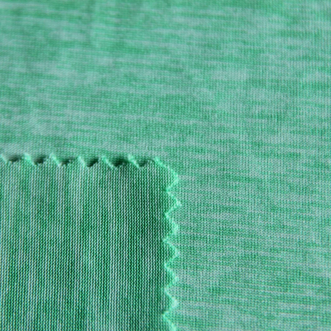 100%Polyester Melange Fabric with 145GSM Weft Knitted Single Jersey for Sportswear/Leggings/Yoga Wear/T-Shirt/Fitness