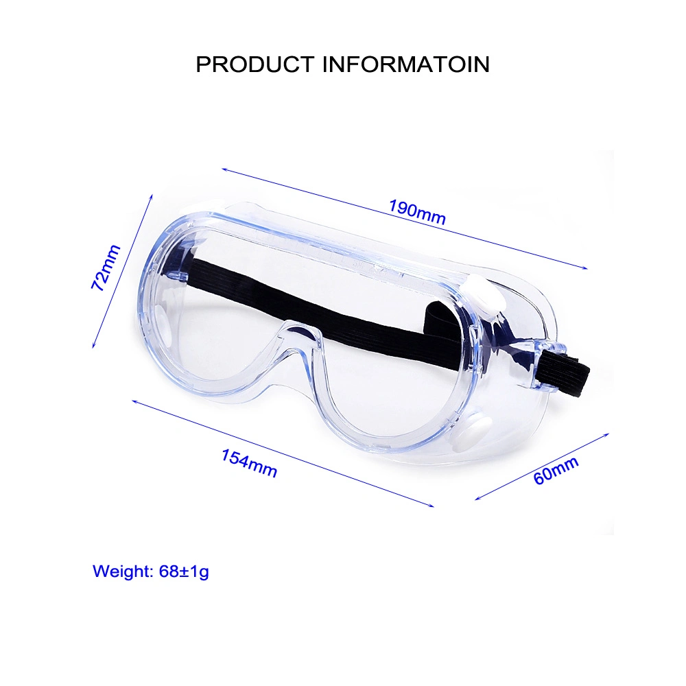 Wholesale Ce Approved Anti-Fogging and Scratch-Resistant Plastic Safety Protective Glasses Goggles