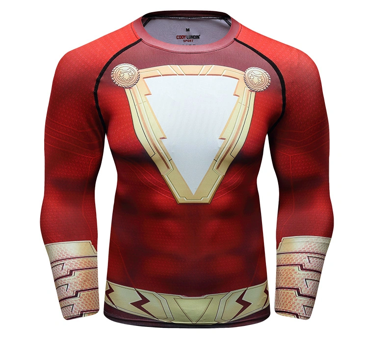 Mens Gym Fitness Clothing Custom T-Shirt Superhero Compression T-Shirt