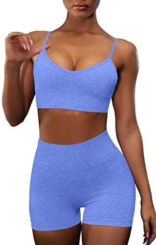 Women's Seamless Sports Wear 2 Piece Workout Clothing High Waist Yoga Suit