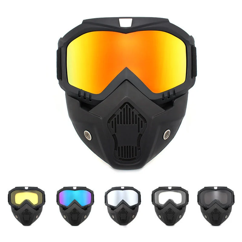 Motorcycle Goggles with Mask for Masque Motocross Men Women Outdoor Riding Windproof off Road Helmets Mask Goggles