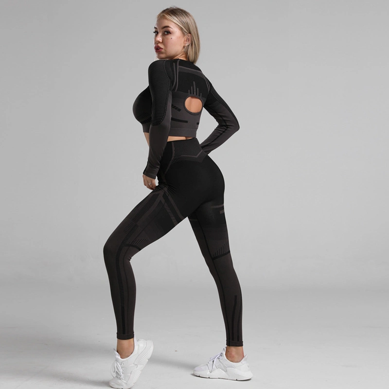 Ready to Ship in Stock Fast Dispatch Seamless Sports Cropped Top and Leggings Gym Yoga Sport Suit for Women Workout Fitness Clothing Sets