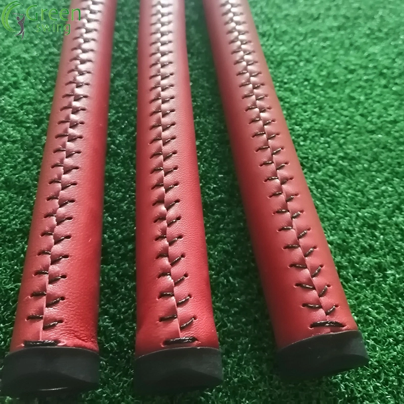 Real Leather Covered Golf Putter Grip with Custom Metal Logo