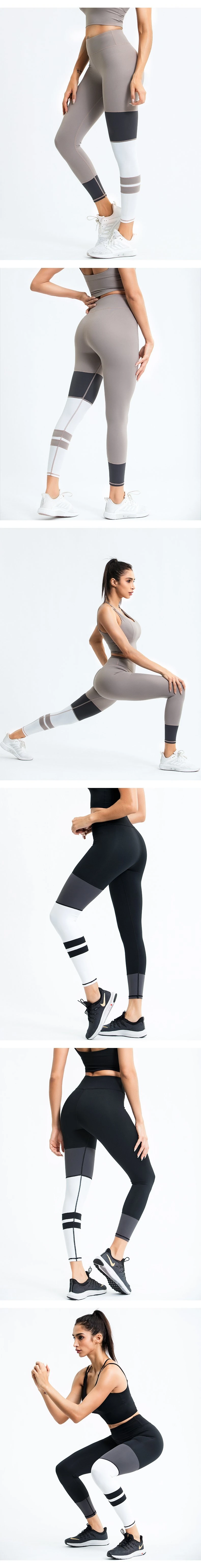 Gym Fitness Sport Wear Women Leggings Wholesale Yoga Pants Running High Waisted Striped Leggings for Women