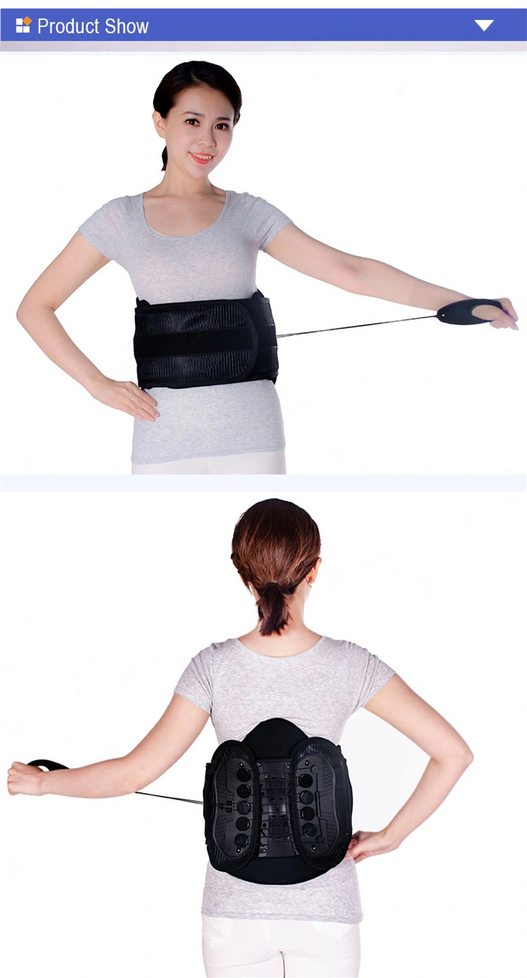 Low Pull Lumbar Brace Back Support with Adjustable Abdominal Compression for Waist Pain Relief