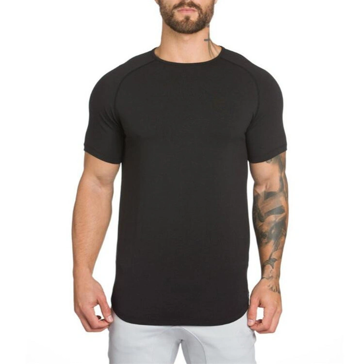 Custom Logo 2021 O-Neck Men's T Shirts Cotton Spandex Blank White T Shirt Men Summer Short Sleeves Plain Gym Sport T Shirt Men