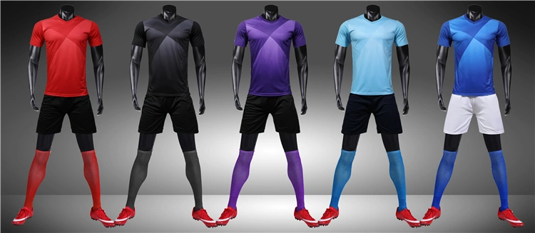 Hot Sales Plaid Sublimated Soccer Jersey College Soccer Uniform Set Team Wear