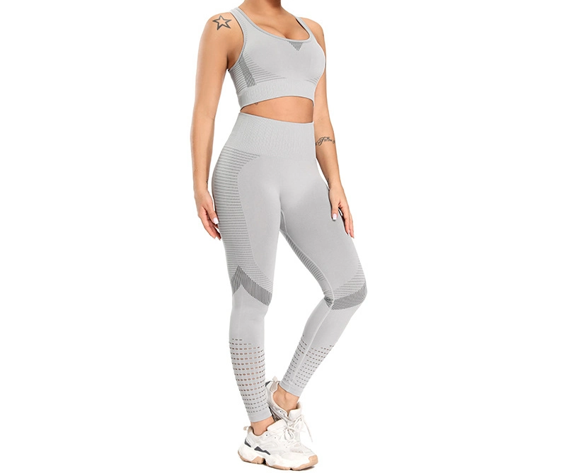 Woman Sport Wear Yoga Set Seamless Gym Set Crop Top Bra Pad Elastic High Waist Yoga Pant Yoga Outfit Fitness Set Gym Clothing