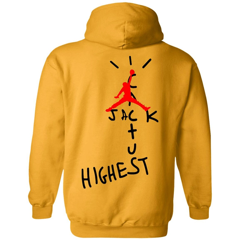 Mens Clothing High Quality Print Plain Oversized 100% Cotton Fabric Running Wear Cactus Jack Hoodie